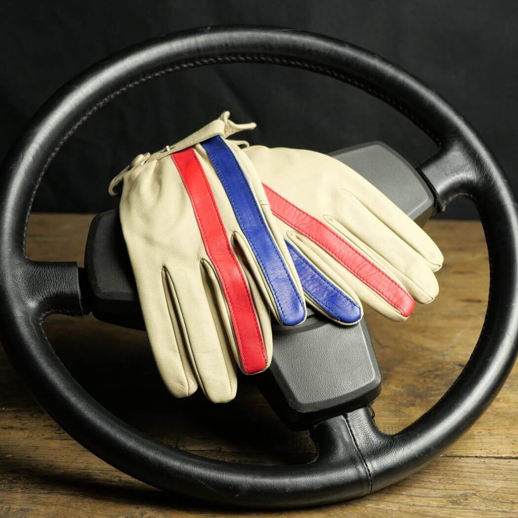 Driving Gloves Leather Racing Cream