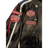 Chaqueta de cuero Warson Motors Daytona Negro