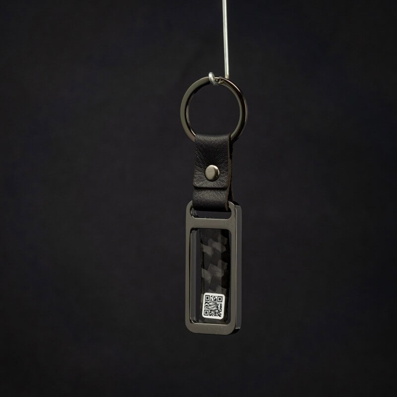 Kiu Style Martini Black Metal/Carbon Key Chain