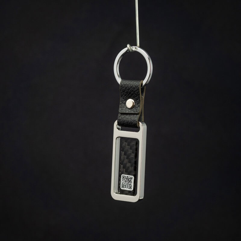 Kiu Style Martini Gray Metal/Carbon Key Chain