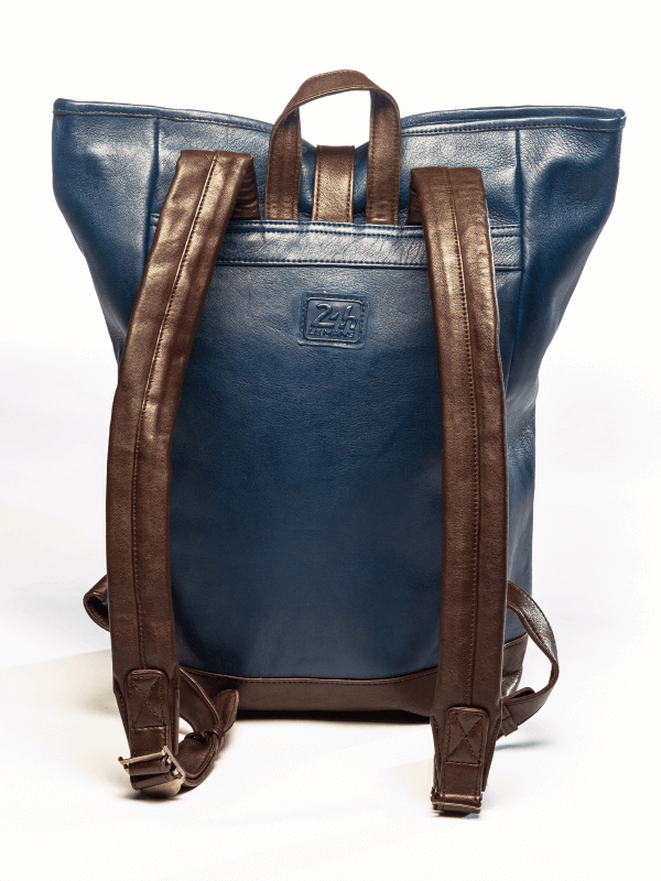 24H Le Mans Leather Backpack - Royal Blue