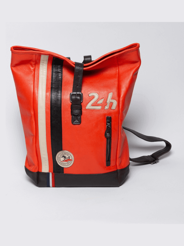 Mochila de couro 24H Le Mans - Laranja