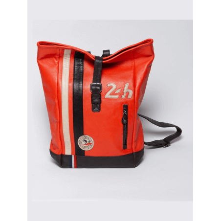 24H Le Mans Leather Backpack - Orange