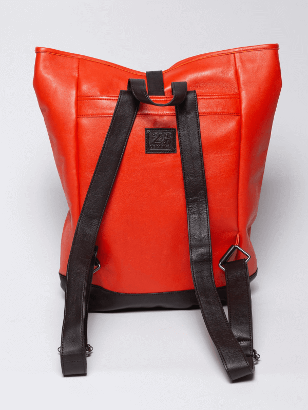 24H Le Mans Leather Backpack - Orange