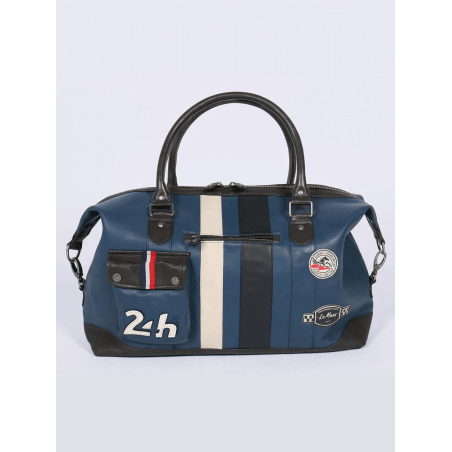 Bolsa de fin de semana Le Mans - Piel azul real 48hrs