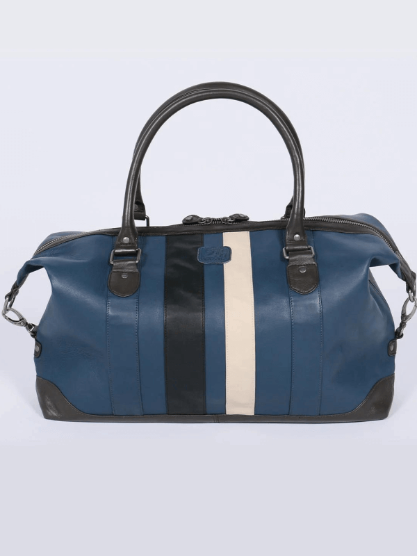 Bolsa de fin de semana Le Mans - Piel azul real 48hrs