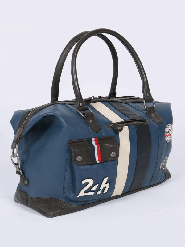 Bolsa de fin de semana Le Mans - Piel azul real 48hrs