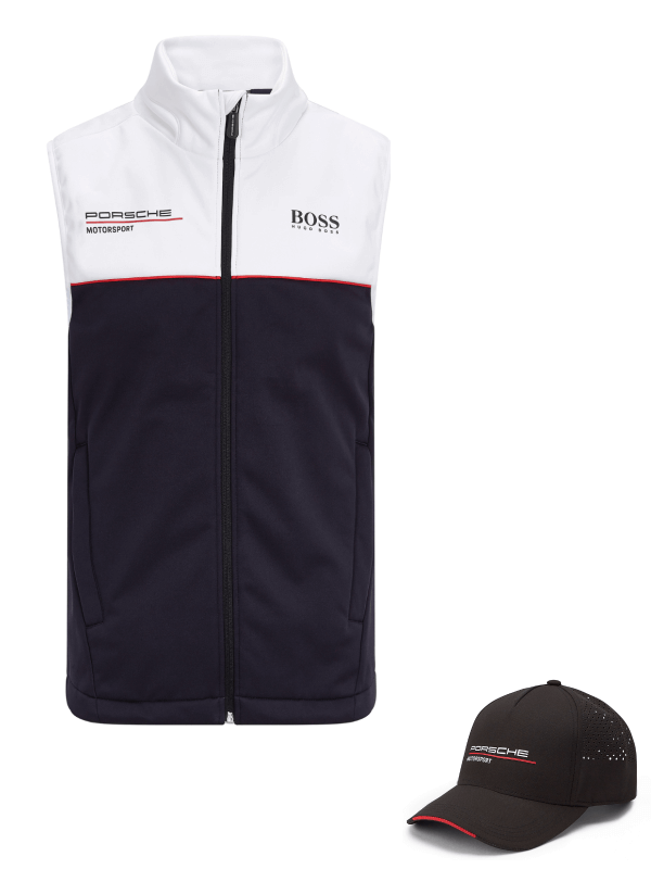 Sleeveless Porsche jacket and complimentary cap