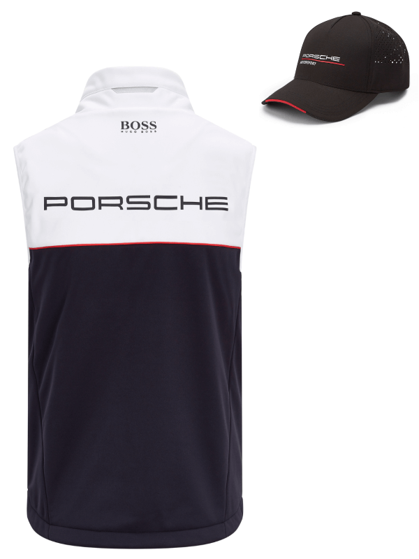 Sleeveless Porsche jacket and complimentary cap