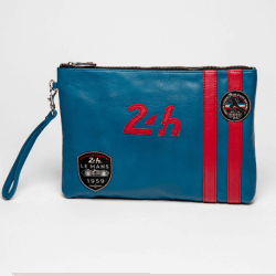 Bolso de piel azul océano 24h Le Mans - Paul