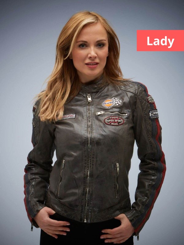 Leather Jacket Gulf Women's Anthracite Grey