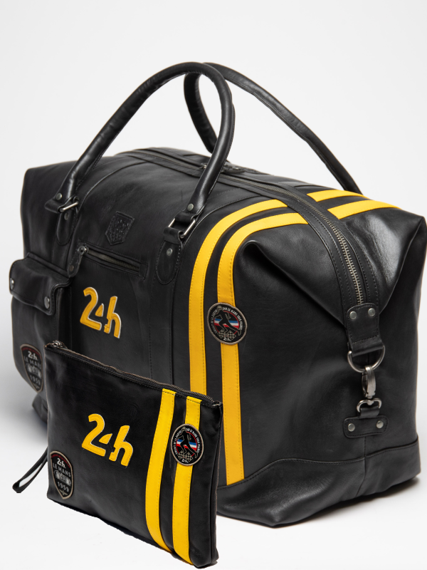 Bolsa de cuero negro 24H Le Mans - André 72H + Bolsa