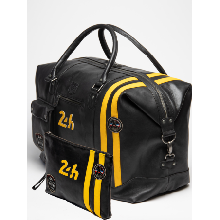 Bolsa de cuero negro 24H Le Mans - André 72H + Bolsa