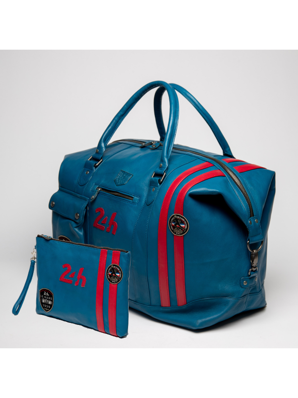 Bolsa de cuero azul marino 24H Le Mans - André 72H + bolsa