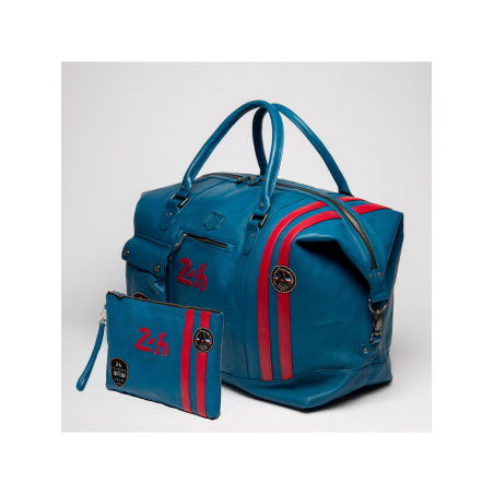 Borsa 24H Le Mans in pelle blu oceano - André 72H + custodia