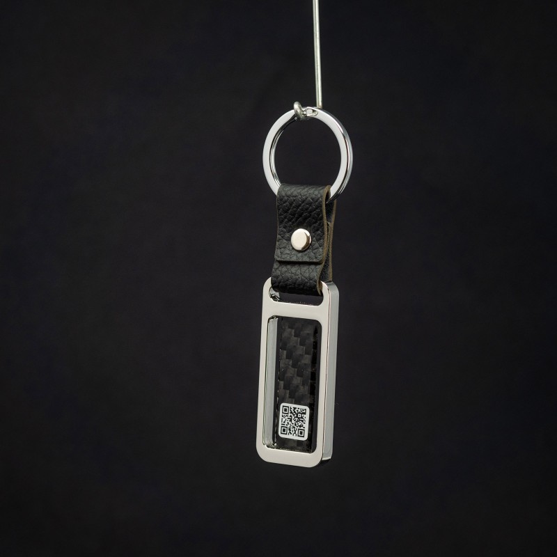 Metal and carbon keyring Circuit 24h Le Mans - Chrome