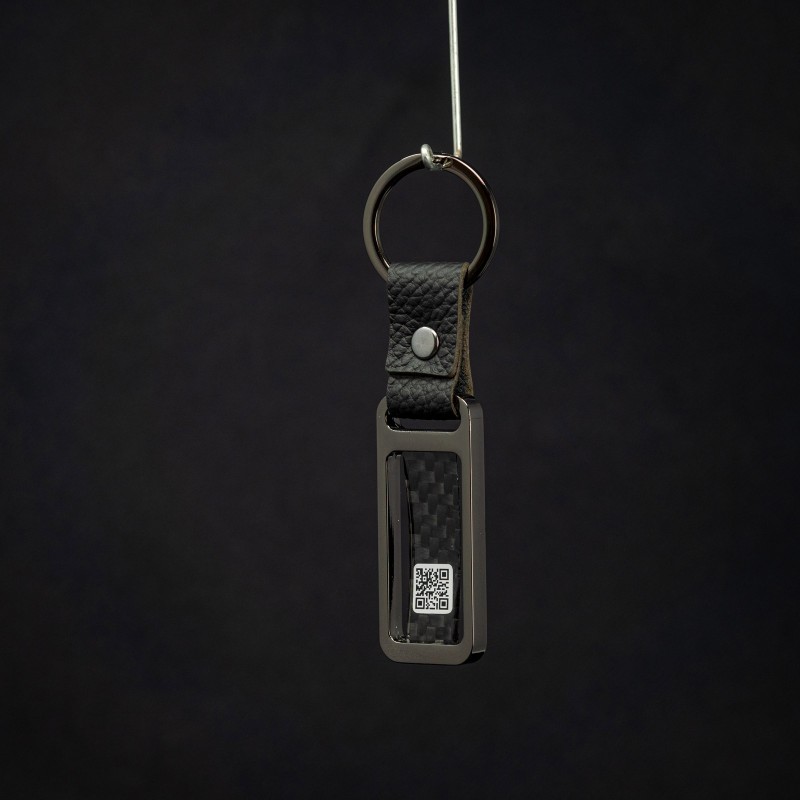 Metal and carbon keyring Circuit 24h Le Mans - Black chrome