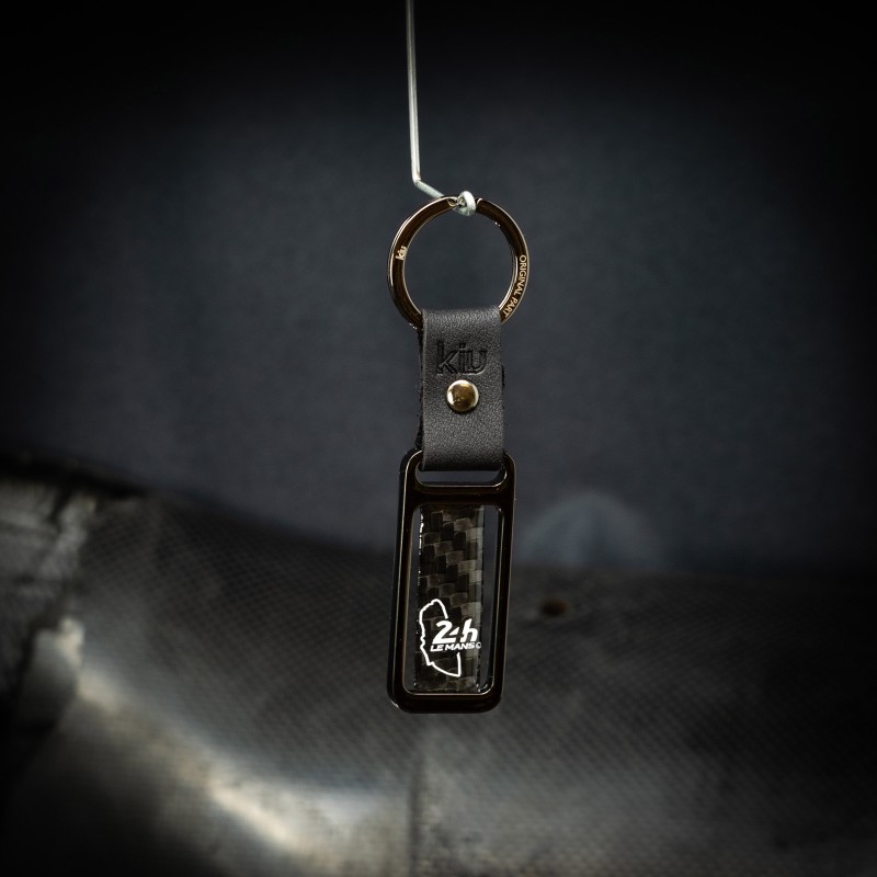 Metal and carbon keyring Circuit 24h Le Mans - Black chrome