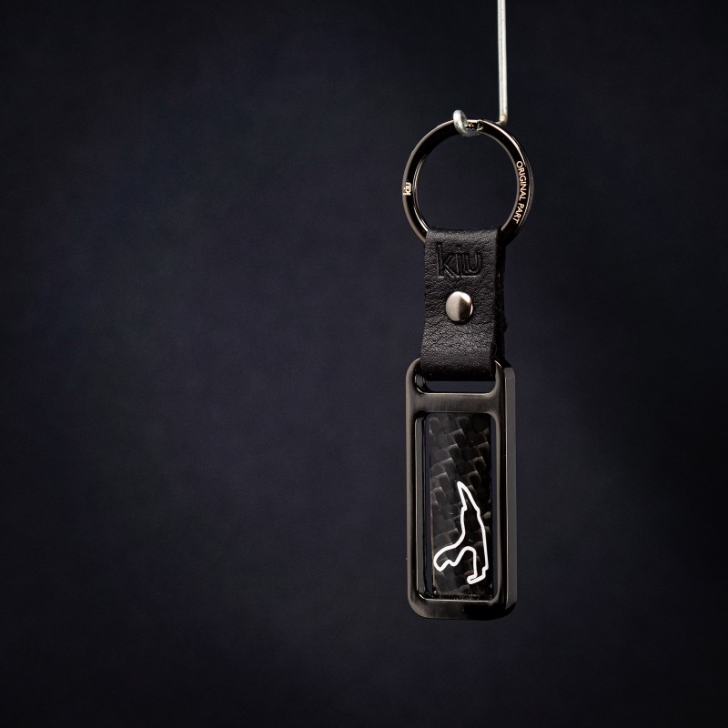 Spa-Francorchamps Tracé metal and carbon key ring - Black chrome