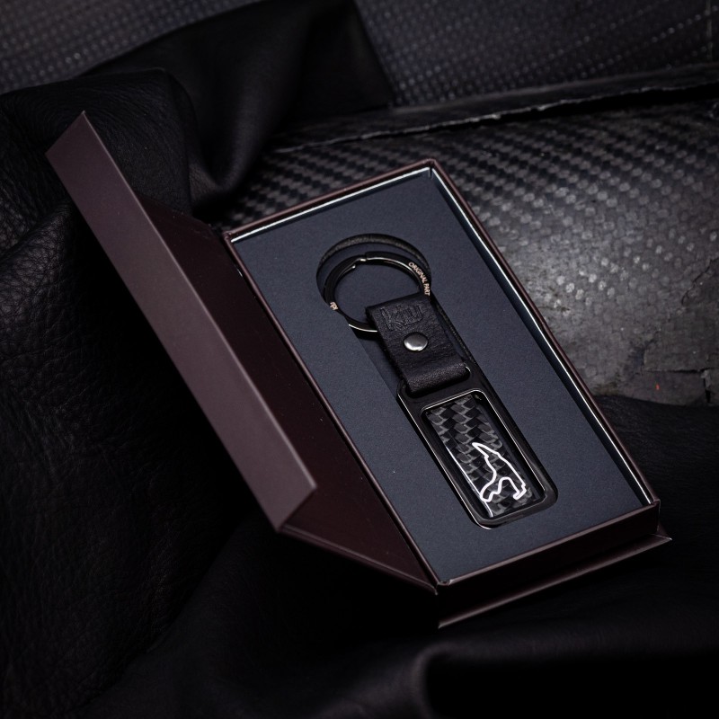 Spa-Francorchamps Tracé metal and carbon key ring - Black chrome