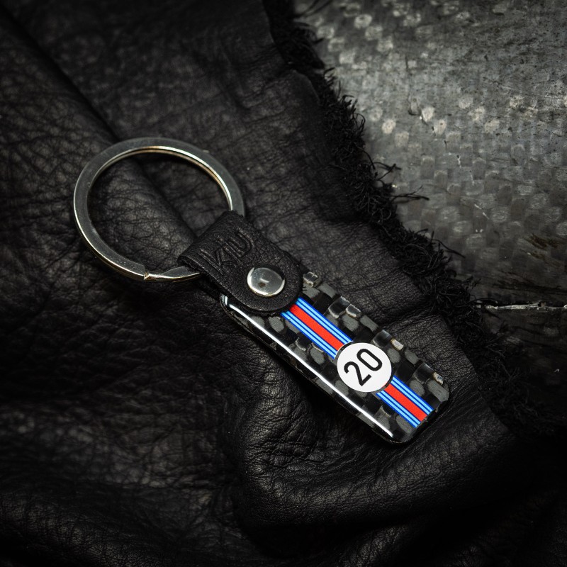 Martini racing carbon key ring