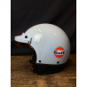 Capacete Gulf Azul celeste clássico e laranja