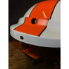 Capacete Gulf Azul celeste clássico e laranja