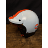 Capacete Gulf Azul celeste clássico e laranja