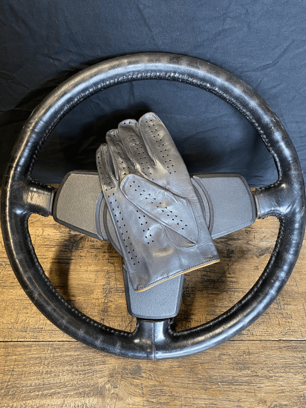 Camel Grey driving gloves