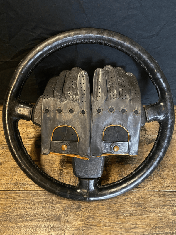 Camel Grey driving gloves