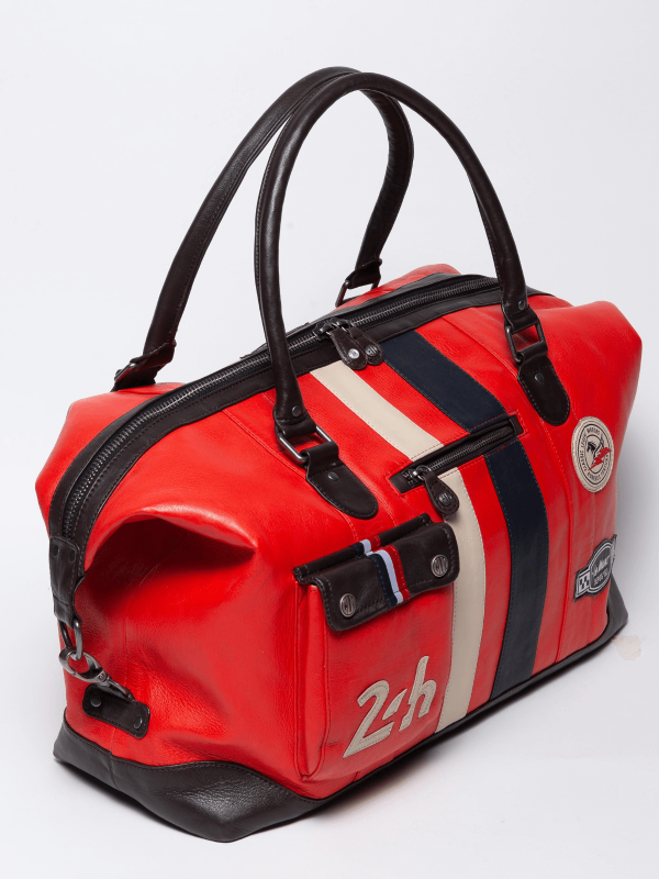 Sac Le Mans weekend - cuir Rouge vif 72h