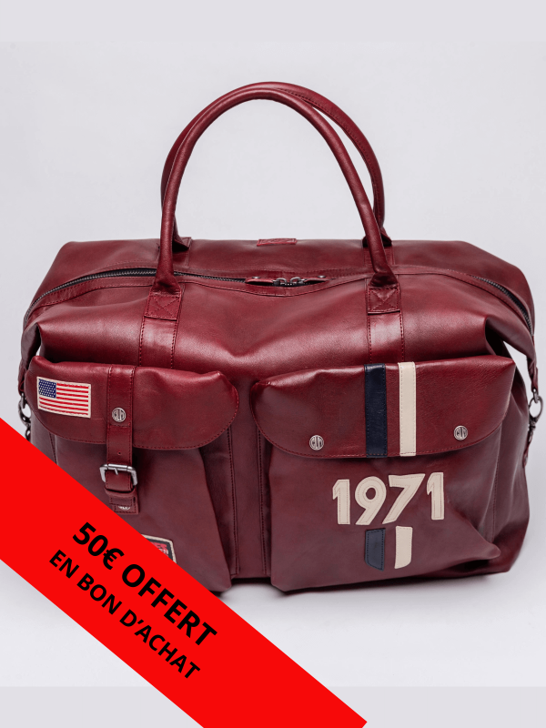 Bolsa de couro Nolan Steve McQueen Le Mans - Vermelho