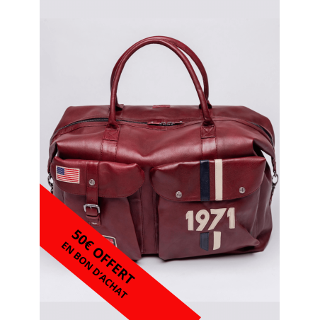 Bolso de piel Nolan Steve McQueen Le Mans - Rojo