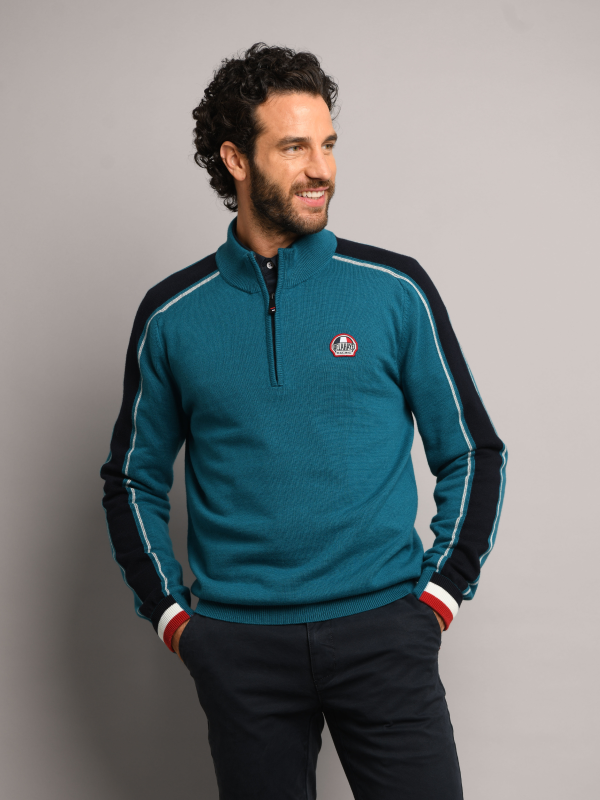 Maglione blu petrolio Delahaye