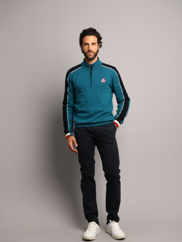 Maglione blu petrolio Delahaye