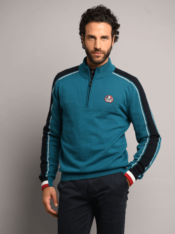 Maglione blu petrolio Delahaye