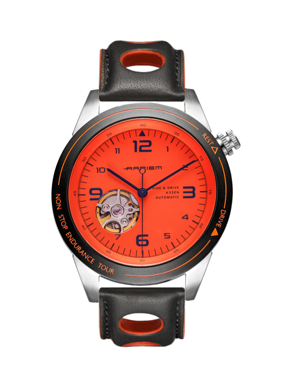 Horloge Arpiem RD Assen Oranje Armband Kyalami Racer Zwart/Oranje