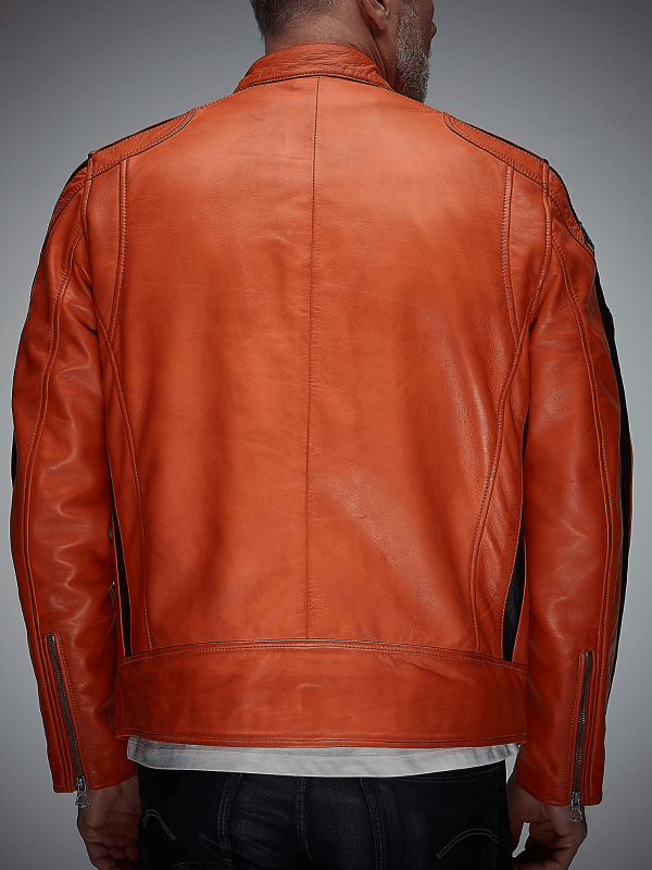 Blouson Cuir GPO Classic Orange