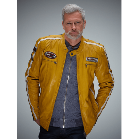 Mustard moto jacket best sale