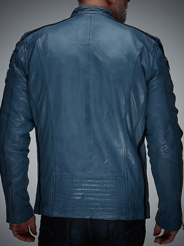 Blouson Cuir GPO Vintage Petrole