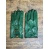 Driving Gloves - LEATHER - Green and Camel