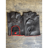 Driving Mittens - LEATHER - Brown and Red