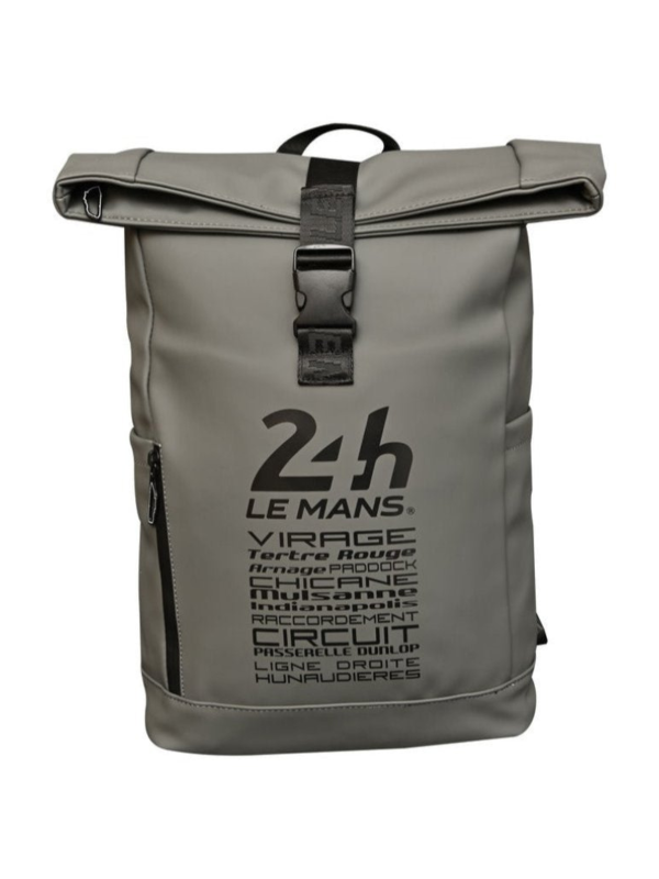 24h Le Mans Roll Top Grey Backpack