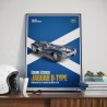 Affiche Jaguar D-Type Ecurie Ecosse – 12h de Reims 1956. Limited edition