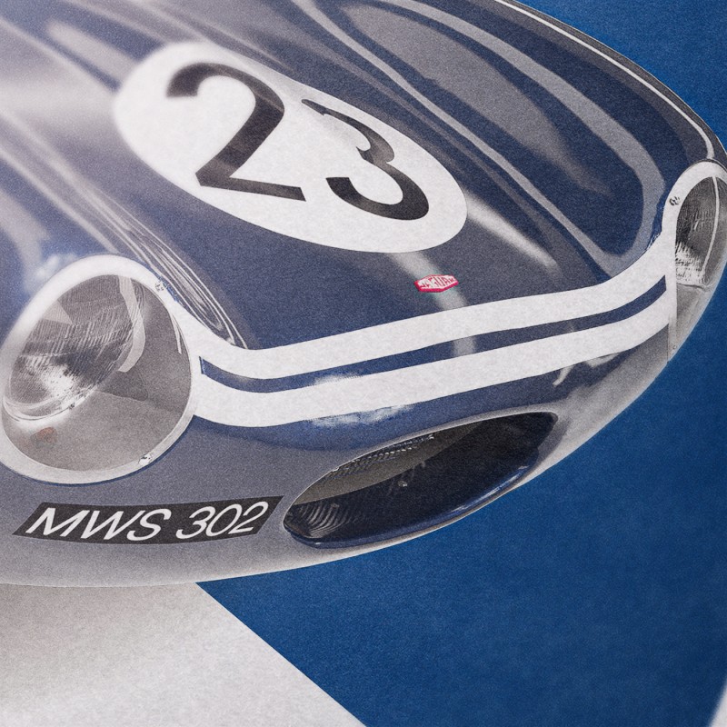 Affiche Jaguar D-Type Ecurie Ecosse – 12h de Reims 1956. Limited edition