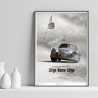 Poster Porsche 356SL - Helmut Polensky-Walter Schlüter - Luik-Rome-Luik 1952. Beperkte oplage