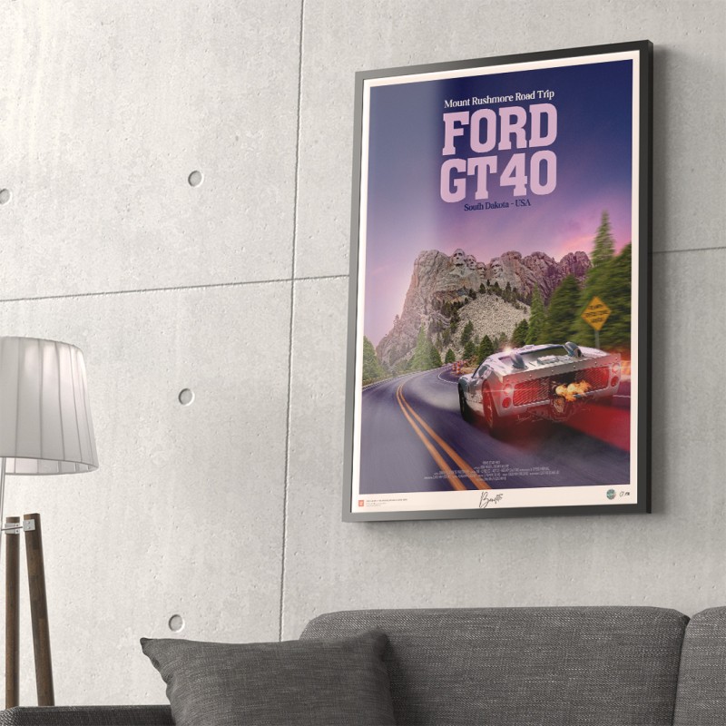 Ford GT40 mk2 poster - Mount Rushmore Road trip