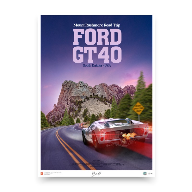 Ford GT40 mk2 poster - Mount Rushmore Road trip