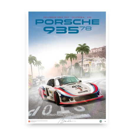 Affiche Porsche 935-78 Moby Dick – Hollywood Road trip