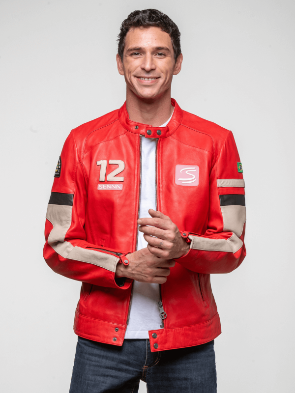 Ayrton Senna Vermelho "Magic Senna" em pele